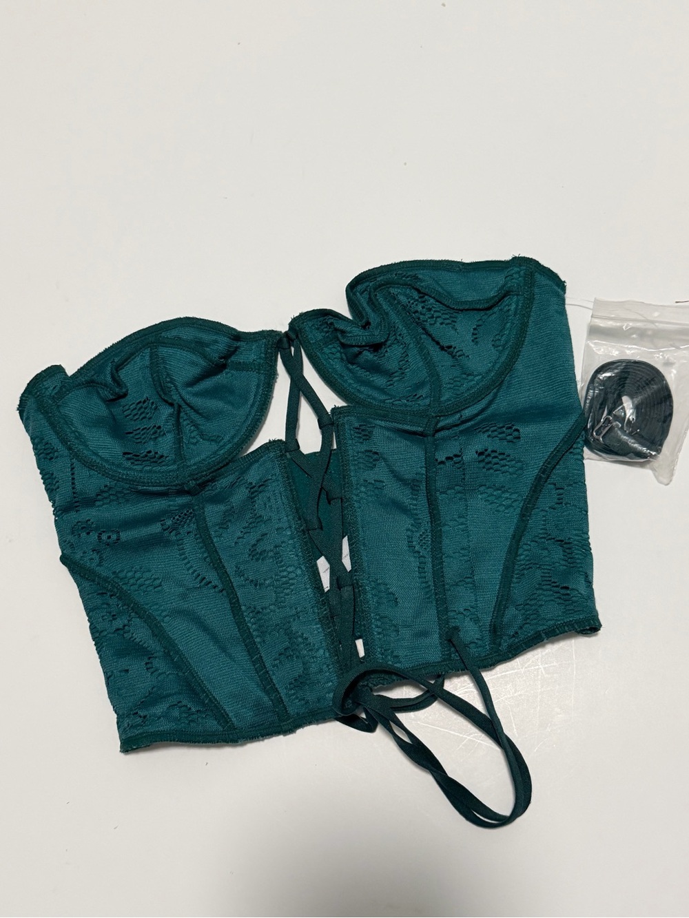 Urban Outfitters Teal Lace Corset Bandeau NWOT